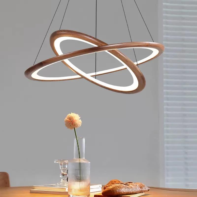 别墅复式楼大吊灯黑胡桃实木公寓跃层楼中楼挑空loft大堂客厅灯