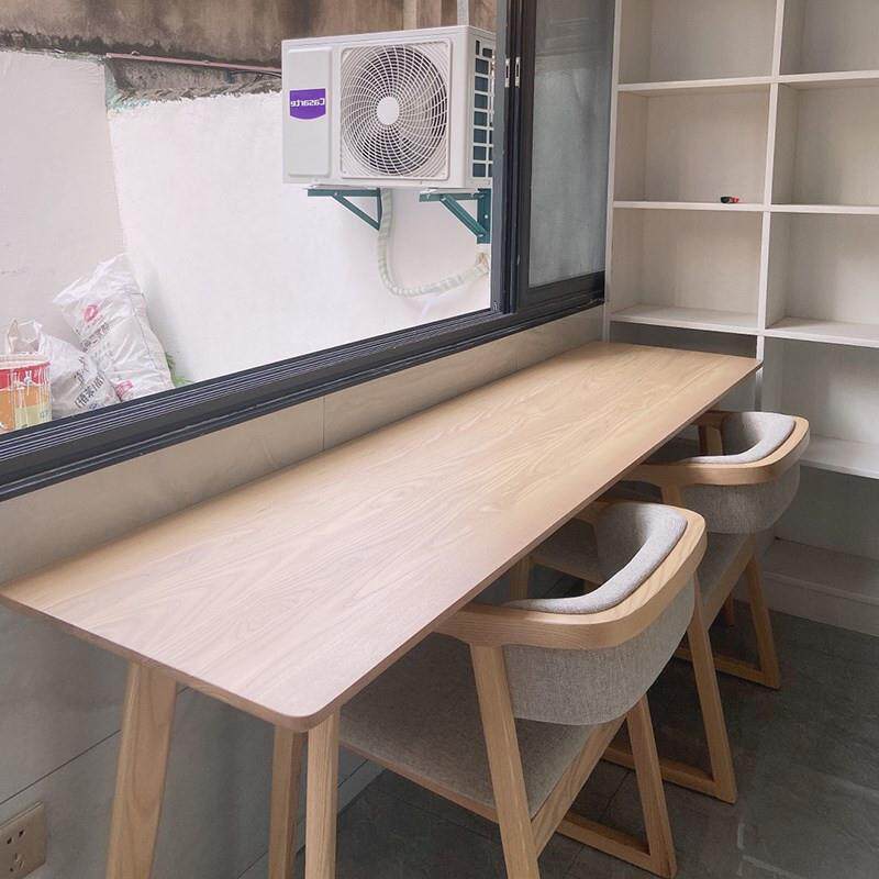 全实木书桌北欧简约原木写字台卧室书房靠墙办公桌白蜡木电脑桌子