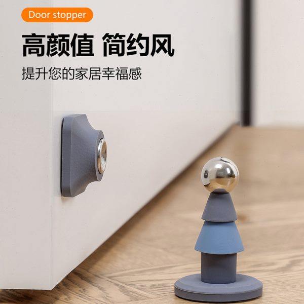 新款门吸免打孔门挡器防撞硅胶卫生间门固定家用强磁静音门碰地吸