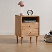 卧室全实木床头柜北欧现代简约橡木边柜储物柜迷你双抽屉收纳柜子