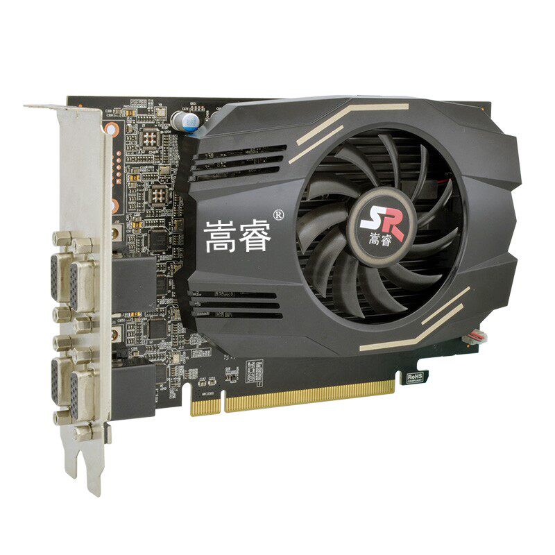 电脑炒股4分屏显卡一拖四多屏显卡融合拼接多输出4VGA显卡HD7600