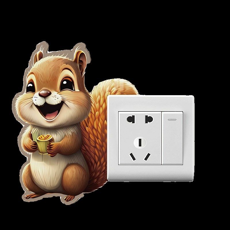 卡通开关墙贴家用个性防脏遮丑贴3d立体亚克力墙洞遮挡插座边框套