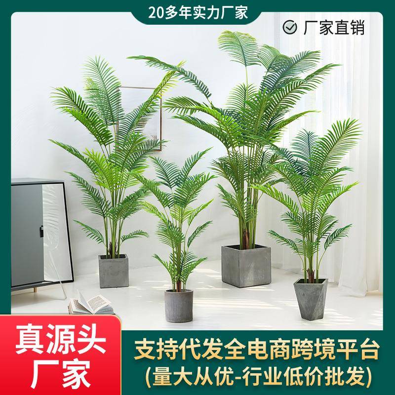 TEMU真珍珠葵绿植盆栽摆件假树仿真树客厅仿真植物珍珠葵