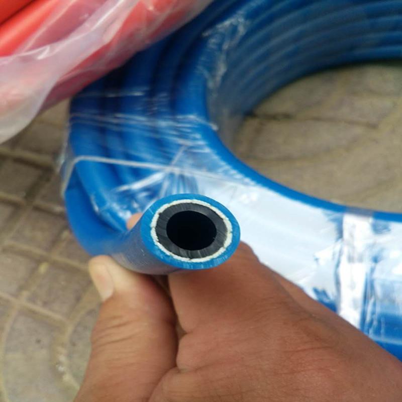 aφ8mm红蓝色气管30公斤压力橡胶气管高压管天然橡胶管钢丝管