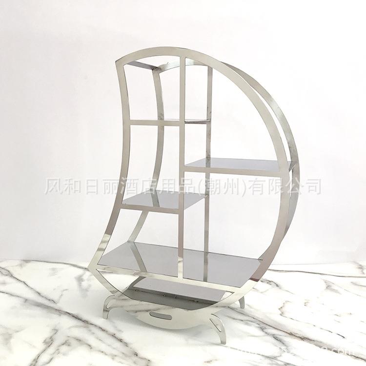 不锈钢月亮展示架甜品架多层摆台