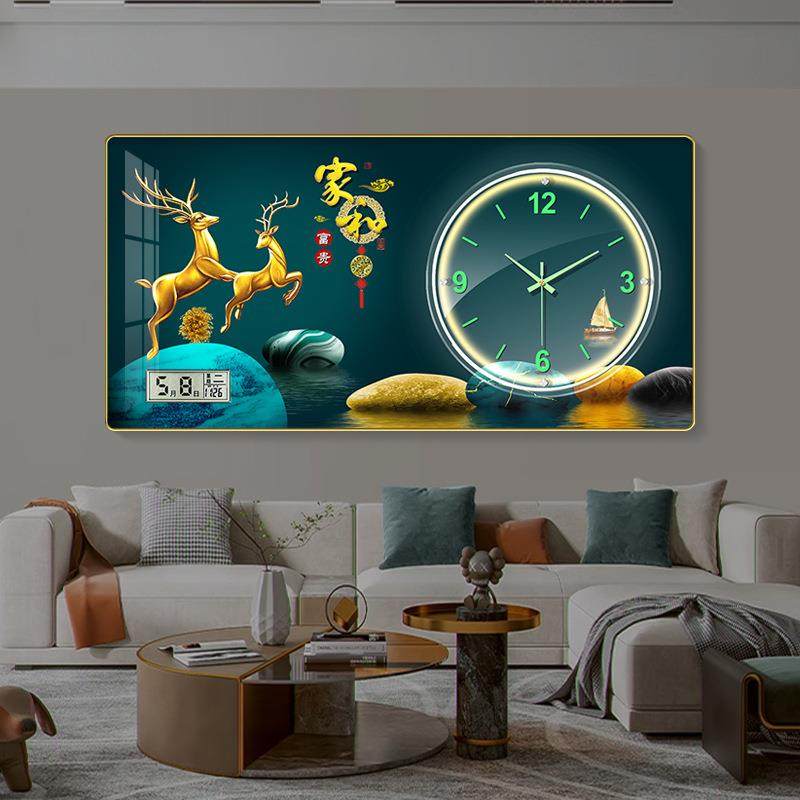 现代简约装饰画挂钟玄关装饰画钟表客厅走廊过道墙画挂钟网红钟