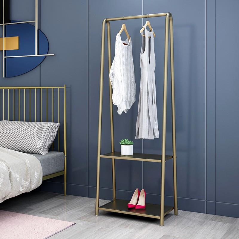 服装店展示架高档金色女装店铺货架落地式挂衣架童装上墙衣服架子