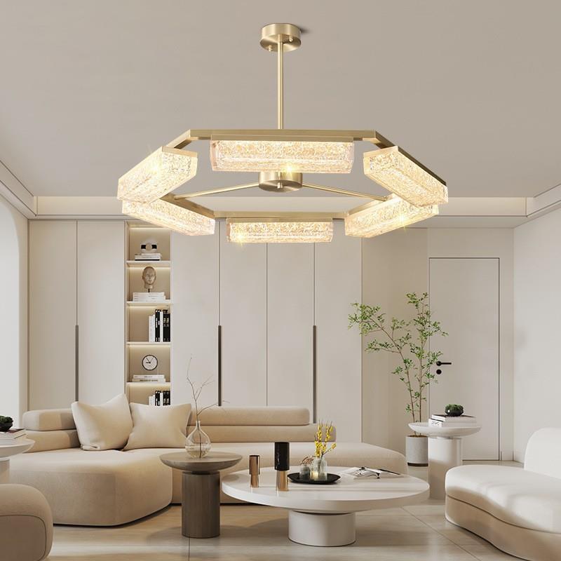 北欧轻奢全铜客厅吊灯卧室餐厅树脂灯轻奢后现代简约高端别墅吊灯