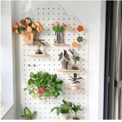 工厂直发挂墙客厅卧室厨房隔板木棍收纳置物架实木木质洞洞板