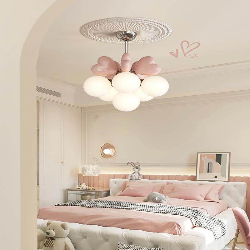 美逸美家奶油风儿童房护眼吊灯温馨卧室书房灯创意爱心公主房灯具,家装灯饰光源,智能吊灯,淘宝优惠券,粉丝福利购,淘宝优惠卷