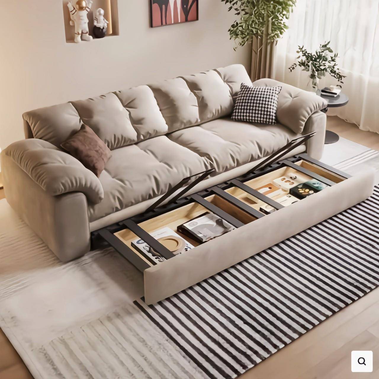 布艺沙发床小户型客厅简约现代轻奢新款奶油风折叠沙发床百搭