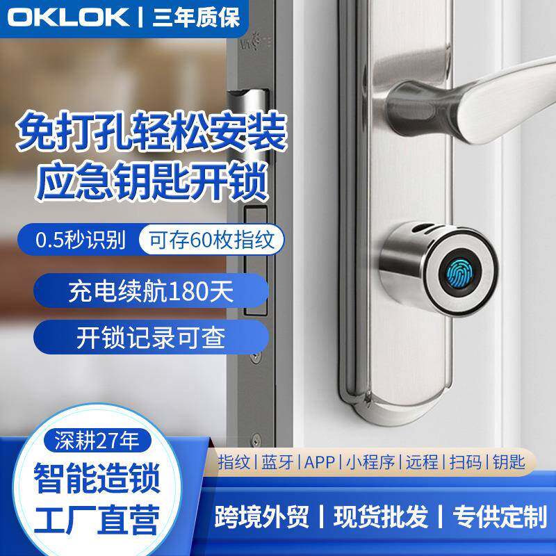 室内指纹锁芯通用型锁心卧室木门房间门办公室家用智能密码电子锁