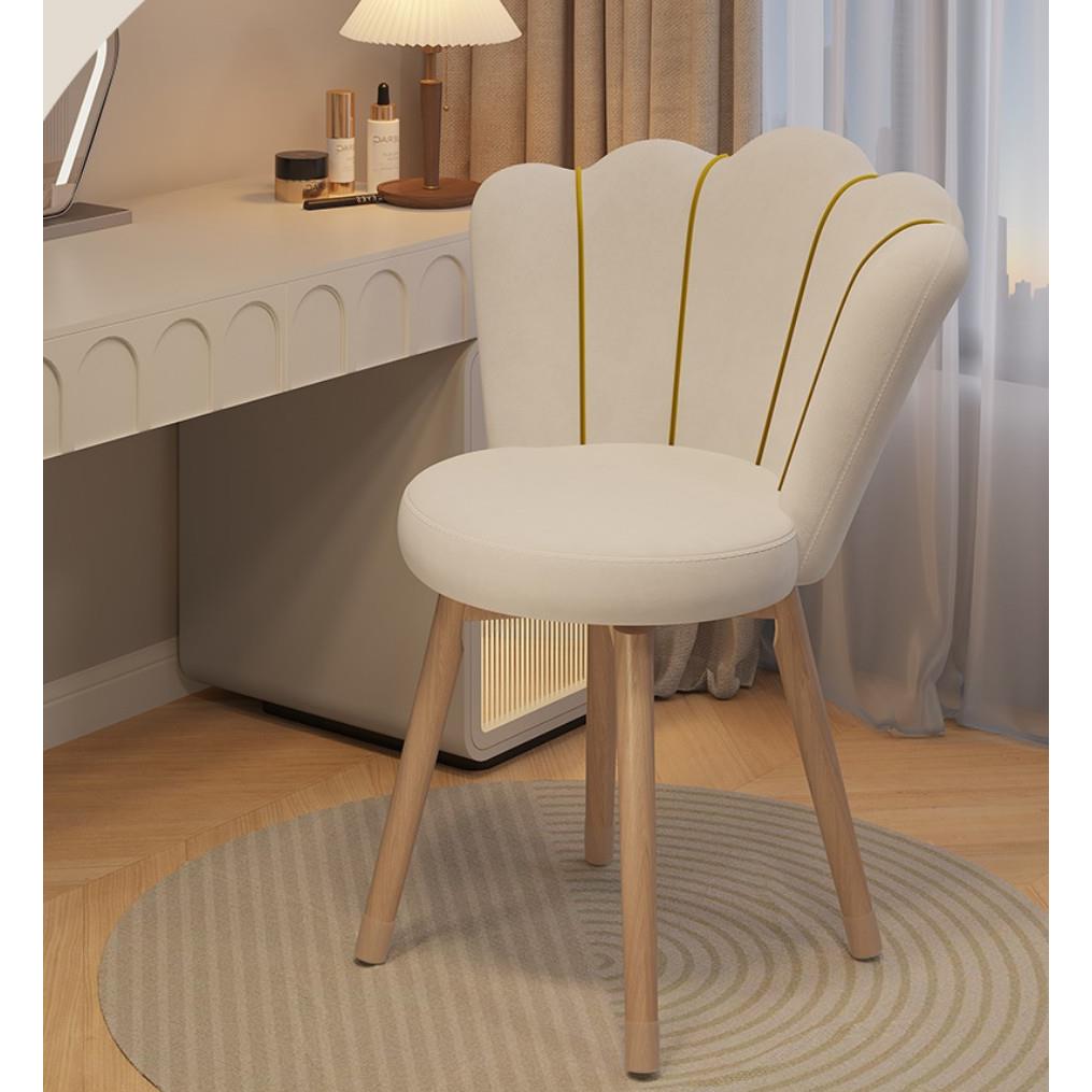 靠背化妆椅女生卧室梳妆台椅子简约现代花瓣椅美甲凳子轻奢