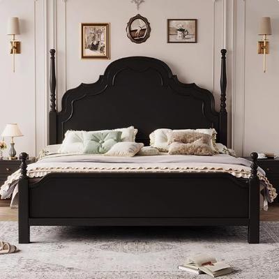 中古风法式实木双人床1.8米小户型复古风安娜床1.5米主卧美式婚床