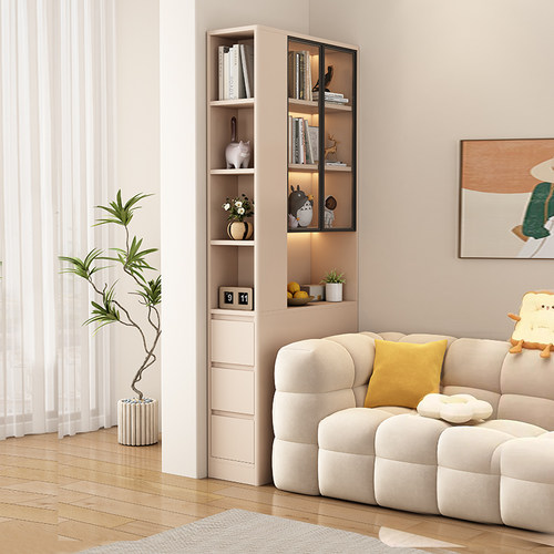 实木书柜家用沙发边柜简约