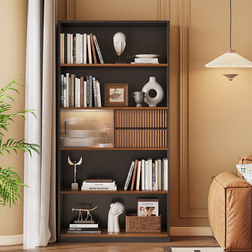 中古风实木展示柜家用客厅书柜