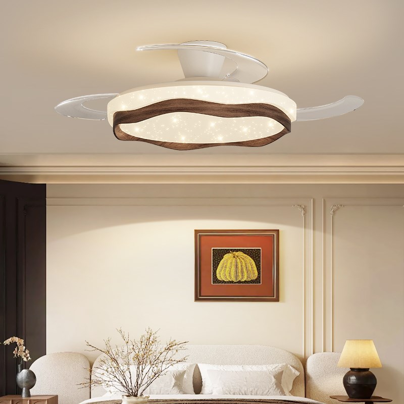 隐形风扇灯卧室吸顶灯20u25年新款简约静音电扇一体餐厅吊扇灯