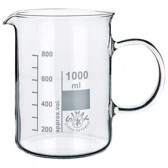 250ml400ml600ml1000mlSIMAX带把手玻璃烧杯带刻度耐高温实验器材