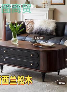 jF7法式简约电视柜茶几组合套装美式复古电视柜家用茶几组合新款