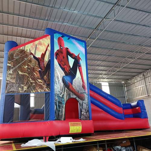 儿童家用室内室外游乐园跳床滑梯泳池充气蹦床城堡蜘蛛侠跳床城堡