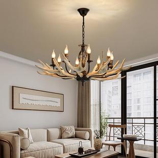 鹿角灯美式 店灯具 复古鹿角吊灯北欧工业风客厅餐厅民宿小木屋服装