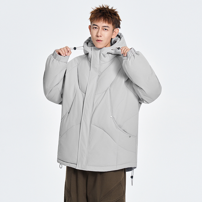 潮牌冬季拼接加厚连帽棉服男女复古情侣百搭保暖棉衣潮流外套
