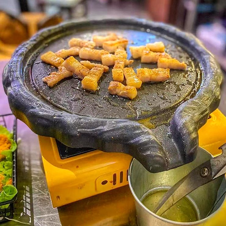 韩式烤牛肠盘卡式炉烤盘大肠牛肠烧烤盘家用不粘烤肉锅烤肉店烤盘