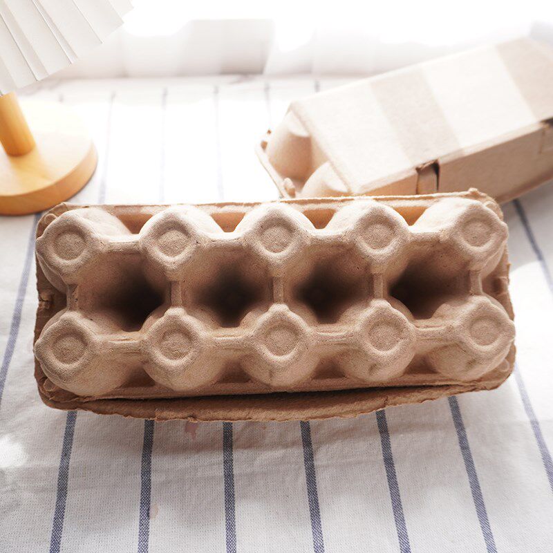 鸡蛋包装盒6/9/10枚免折叠开关黄G色篮子打包托纸浆生物可降解