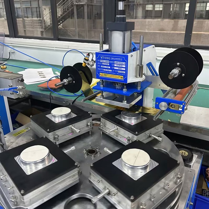 气动烫金机转盘式多工位烫金机热压标机塑料瓶盖纸张烫Z印自动收