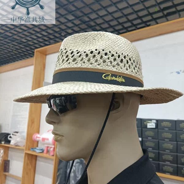 遮阳帽正品Gamakatsu伽马卡兹GM-9889草帽款夏款透气防晒钓鱼帽