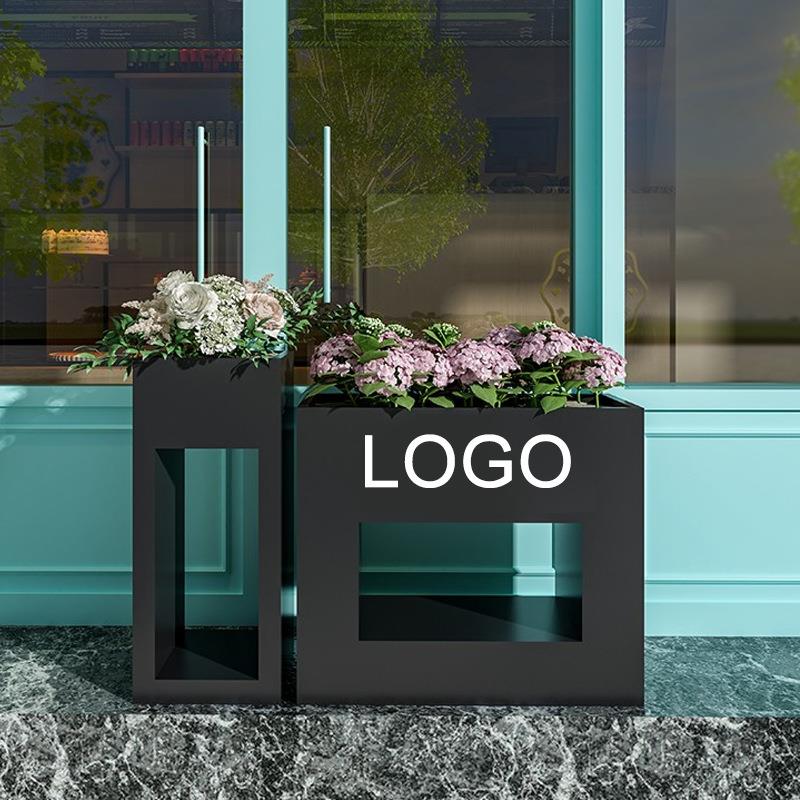 工厂直供户外铁艺花箱售楼部室外围栏隔断花架商业步行街组合花箱