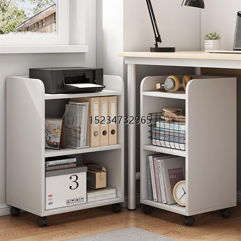 新疆西藏包邮书桌旁小书架桌下置物E架收纳柜可移动带轮柜子学生