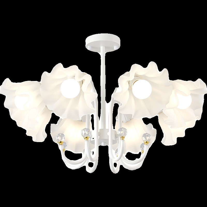 法式客厅小吊灯奶油风温馨浪漫z主卧室灯轻奢田园花朵餐厅吊灯女