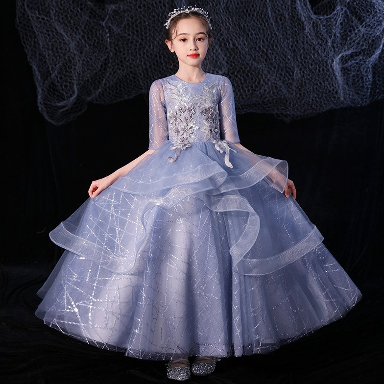 儿童晚礼服公主裙女童花童婚纱蓬蓬走秀高端小孩主持人演出服春夏