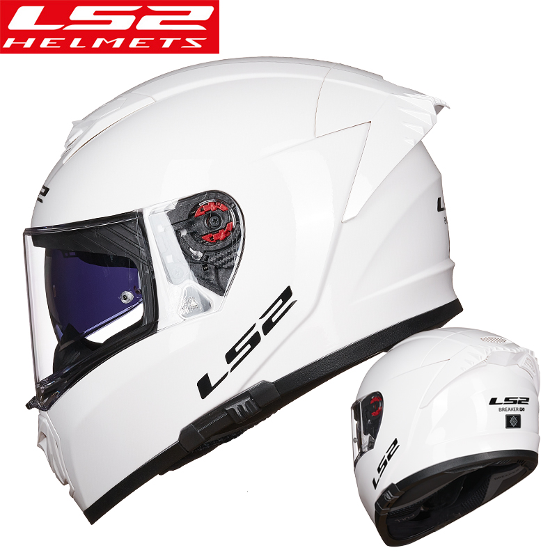 头盔男女士全覆式双镜片赛车机车跑盔四季通.用防雾全盔