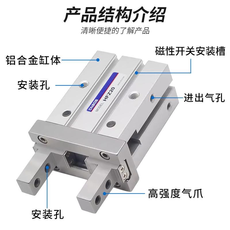 亚德客型机械夹爪手指气缸FKq/FZ10/16/20/25/32/40加长气动FZL