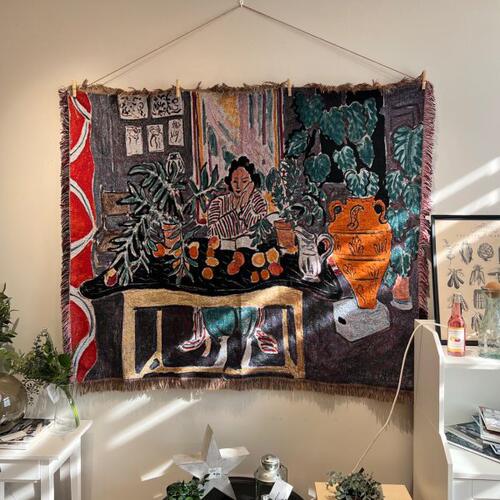 Henri Matisse Interior W伊特鲁里亚花瓶装饰毯沙发毯多用毯子