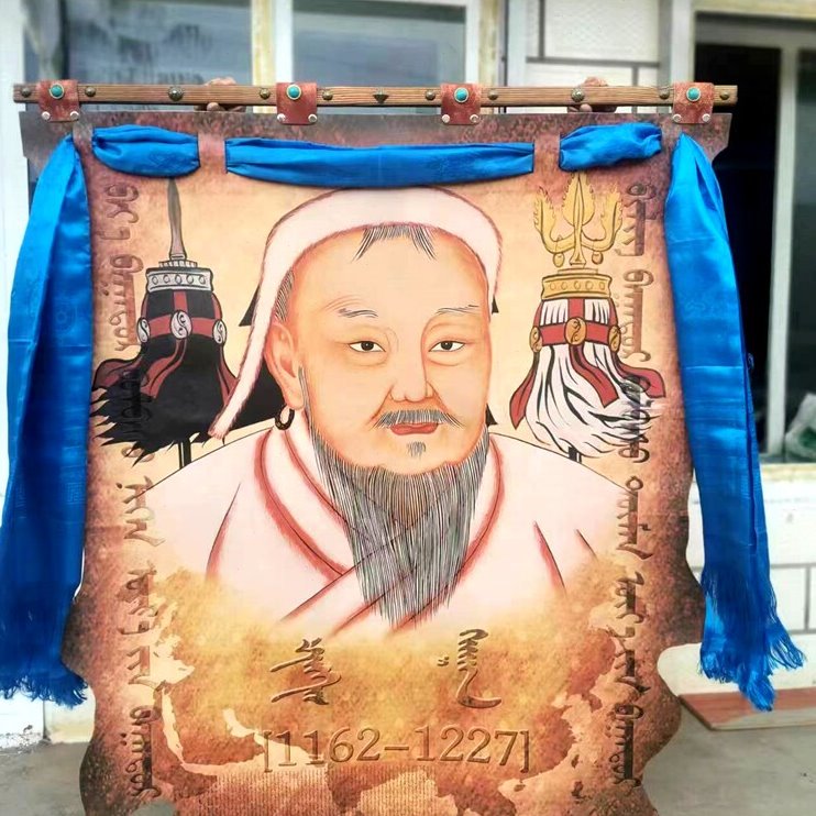 内蒙古皮画成吉思汗民族特色工艺品装饰壁画蒙古包餐厅装饰画挂画