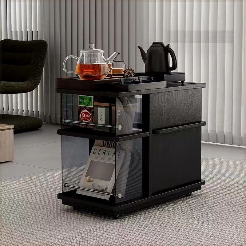 茶叶置物架e茶水柜子茶台小茶桌台面家用实木功夫边几茶具边柜茶
