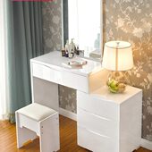 伸缩大容量现代简约卧室小迷你一体多功能床头柜化妆桌梳妆台户型