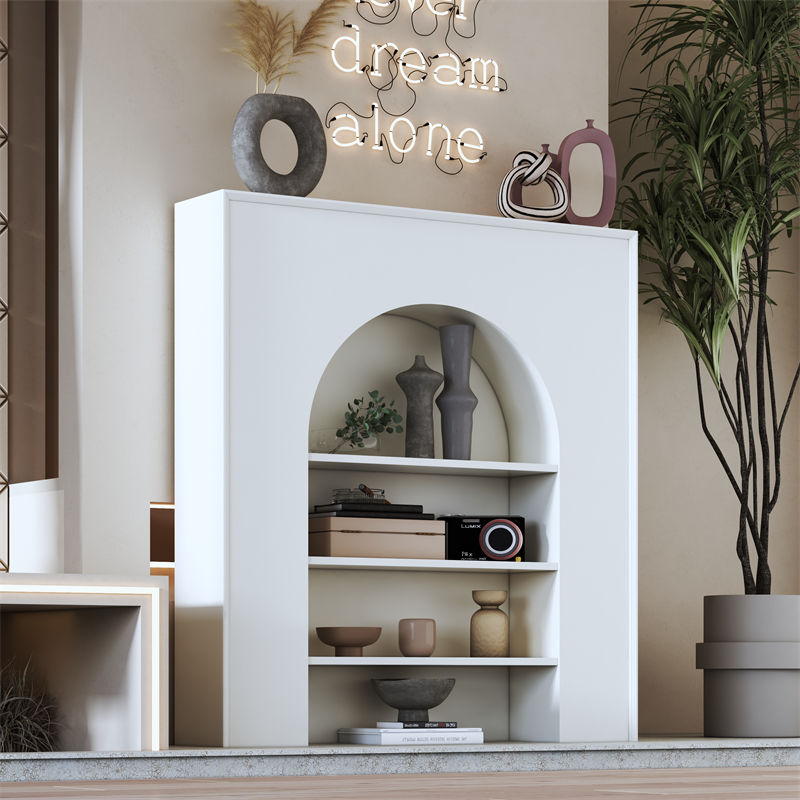 客厅装饰柜防f真壁炉柜民宿简约白色装饰柜置物架陈列柜洞穴玄关