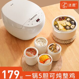 迷鹿五胆电炖锅大容量家用电炖盅隔水炖全自动陶瓷煲汤锅BB煮饭锅