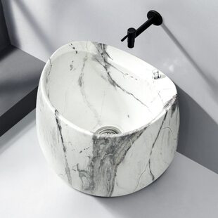 陶瓷拖布池家用池大理石型纹岩板庭院别墅阳台蛋拖把池墩布纹轻奢