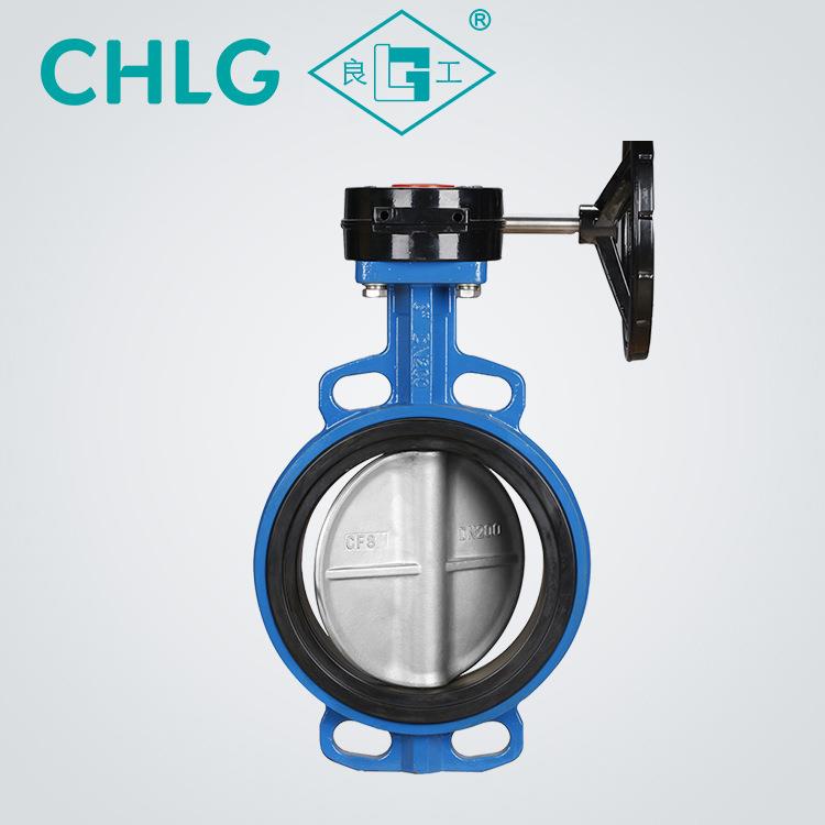 软密封涡轮蝶阀手动对夹四氟蝶阀不锈钢板耐酸碱腐蚀油