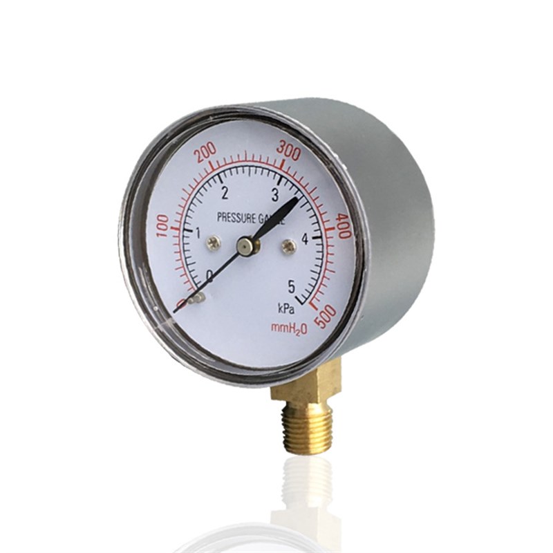 燃气压力表膜盒压力表微压表千帕压力表径向YE-60/5KPA/X径向1/4P