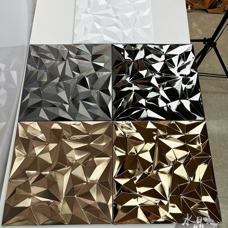 3D立体金属不锈钢马赛克瓷砖背景墙砖客U厅酒店大堂装饰