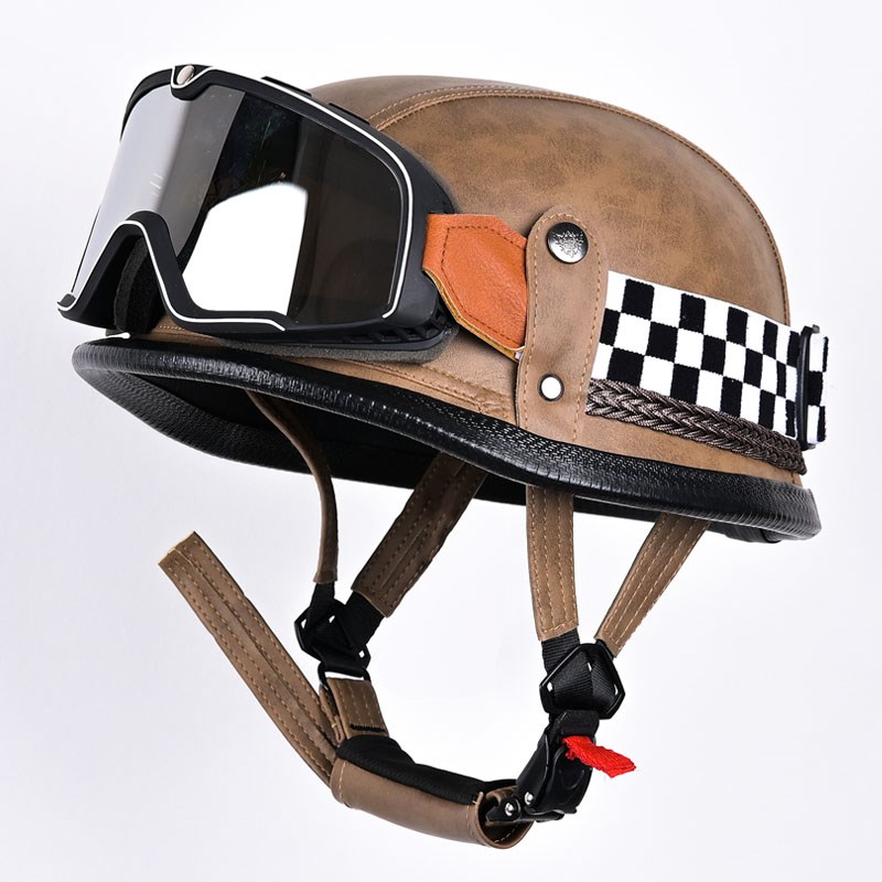 3C飞行员头盔德系复古网红半F盔大兵钢盔男女四季通用