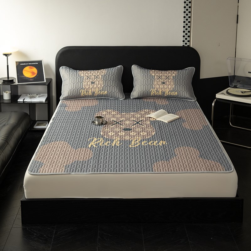 乳胶夏季凉席三件套a类空u调席夏凉席床笠款可折叠机洗数码印花席