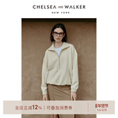 Chelsea and Walker澳洲进口美利奴羊毛翻领卫衣休闲秋冬内搭上衣