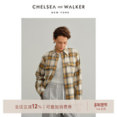 and Walker吴昕推荐 休闲法兰绒格纹衬衫 Chelsea 长袖 百搭格子上衣